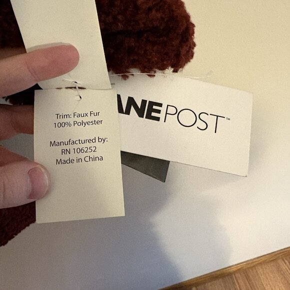 Jane Post Women S Dark Red Faux Fur Snap Front Hooded Reversible Teddy Coat NWT - Picture 9 of 14